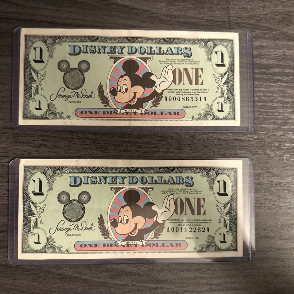 1999 Disney Dollar $1 Mickey Mouse Series A Collectible Currency Note
